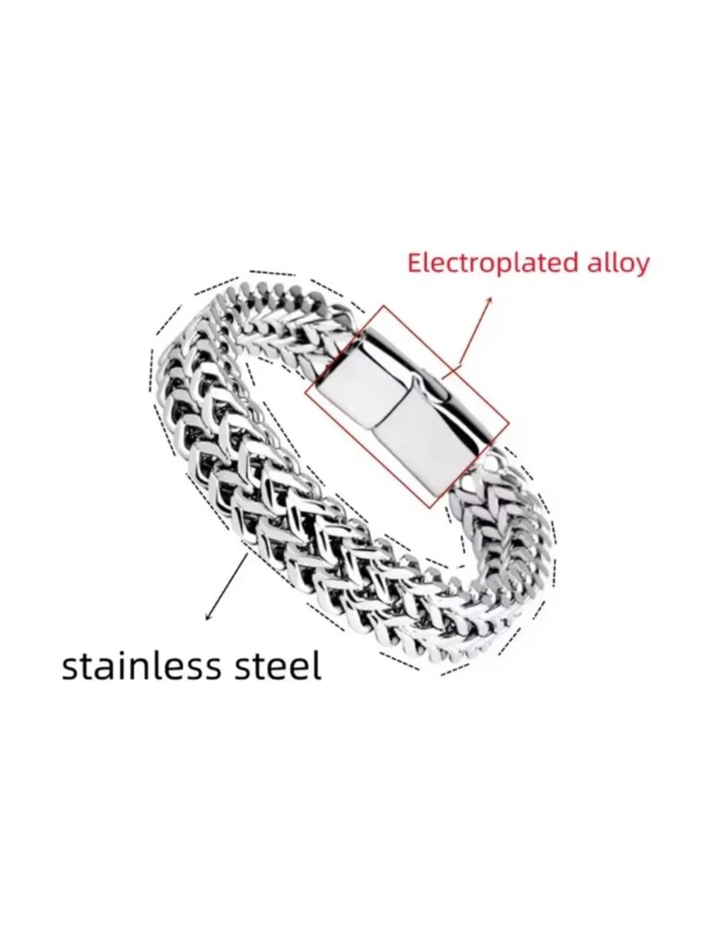 Stainless steel lux Silver Men's Bracelet